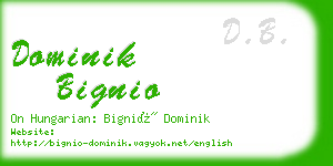 dominik bignio business card